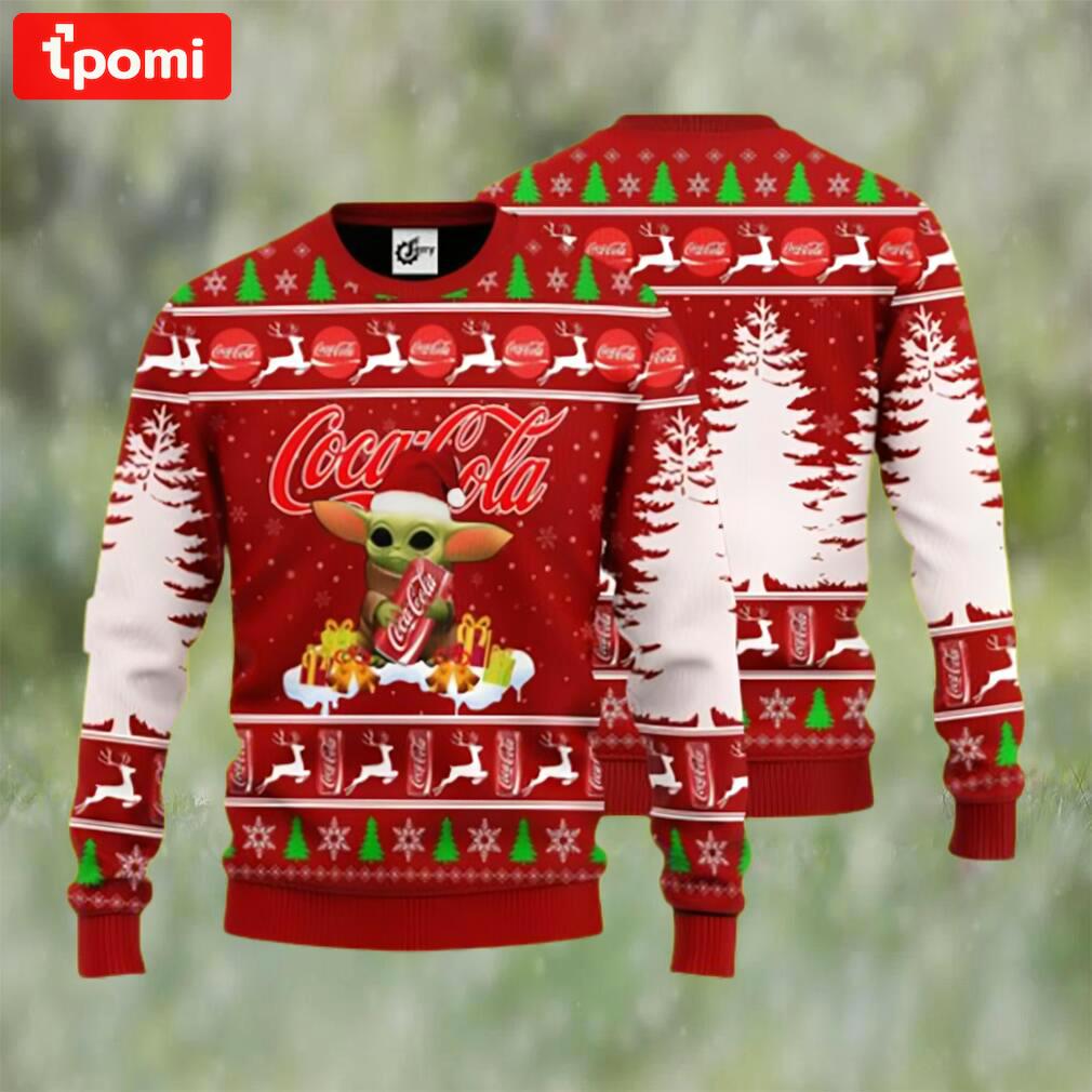 Baby yoda hug coca cola ugly christmas sweater Christmas Ugly Sweater