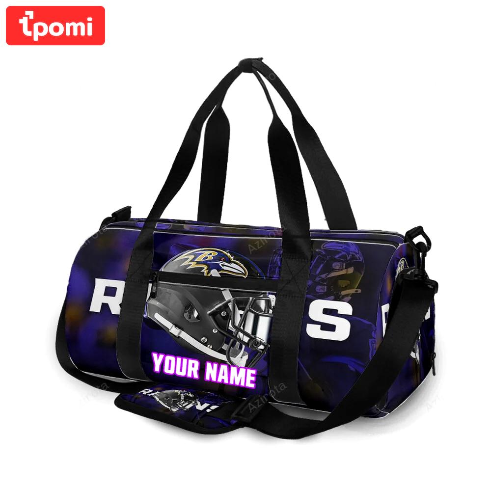 Baltimore ravens helmet personalized name travel bag gym bag 276 Travel Bag