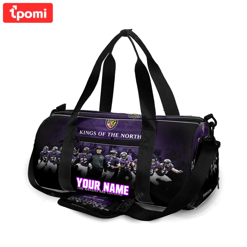 Baltimore ravens kings of the north personalized name travel bag gym bag 1248 Travel Bag