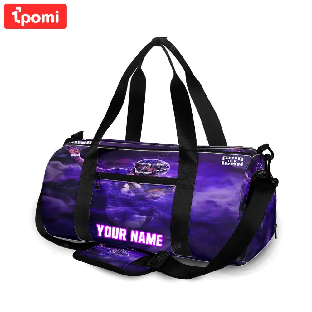 Baltimore ravens lamar jackson 8 v22 personalized name travel bag gym bag 819 Travel Bag