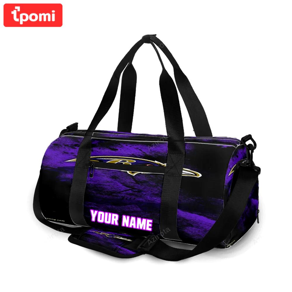 Baltimore ravens logo brush personalized name travel bag gym bag 1085 Travel Bag