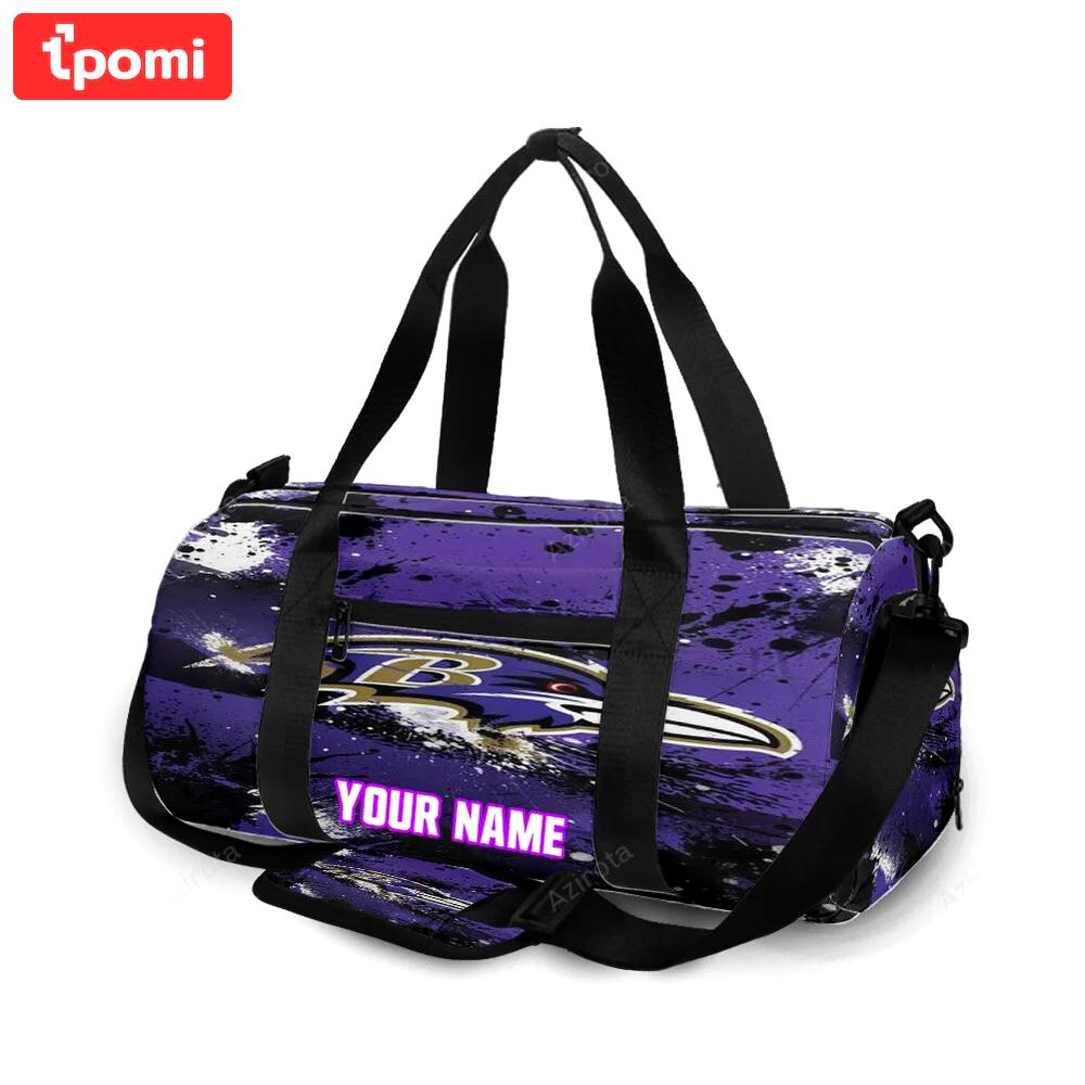 Baltimore ravens logo brush2 personalized name travel bag gym bag 1769 Travel Bag