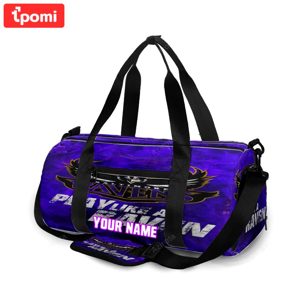 Baltimore ravens play like a raven personalized name travel bag gym bag 1800 Travel Bag