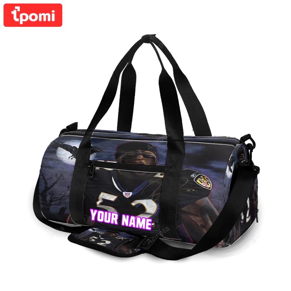 Baltimore ravens ray lewis 52 personalized name travel bag gym bag 1809 Travel Bag