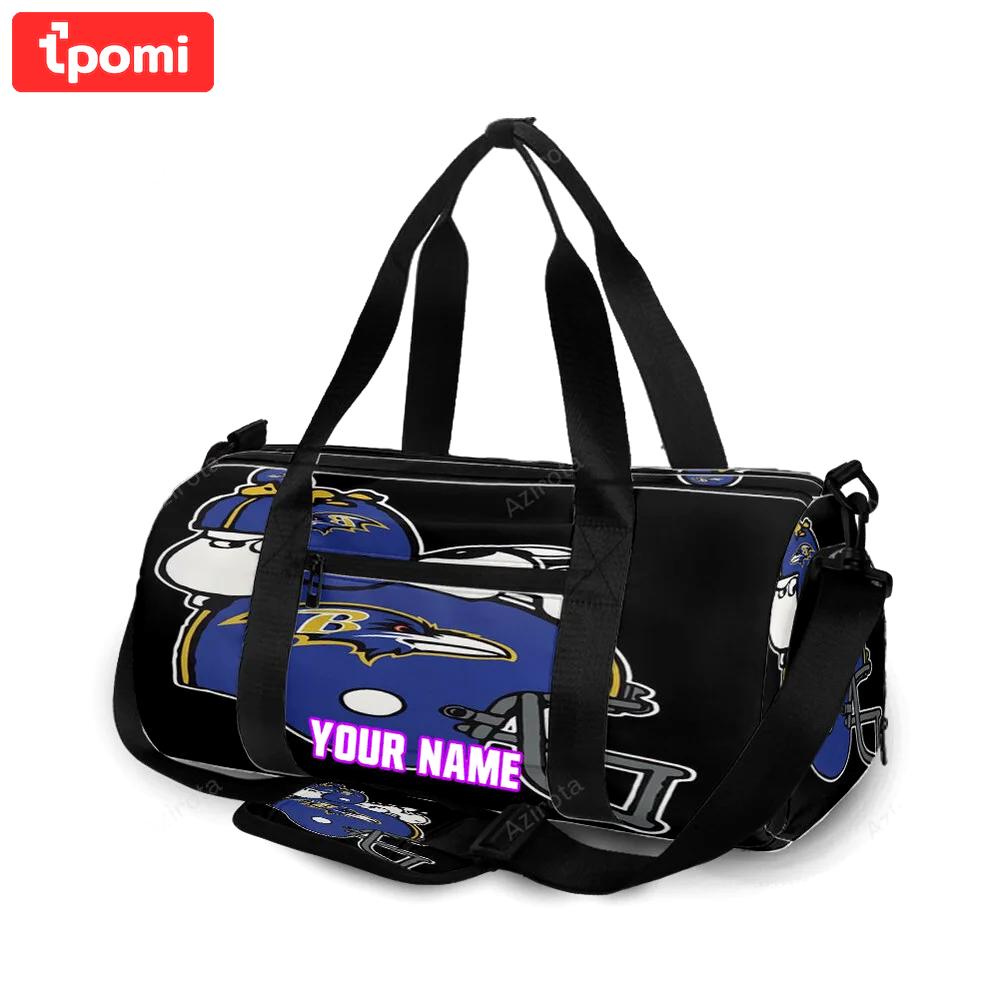 Baltimore ravens snoopy helmet personalized name travel bag gym bag 90 Travel Bag