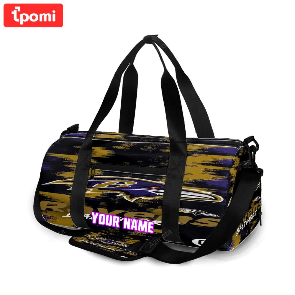 Baltimore ravens texture3 personalized name travel bag gym bag 547 Travel Bag