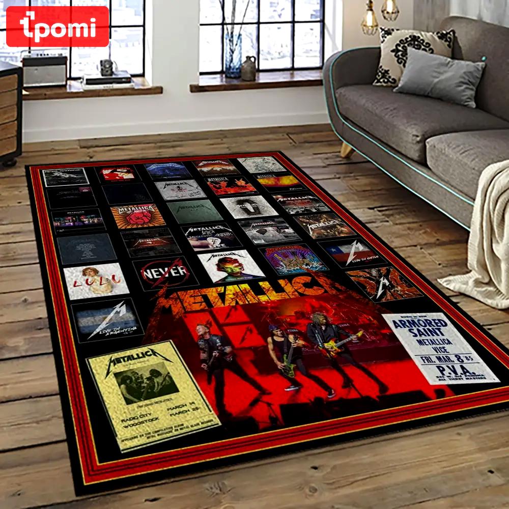 Band metallica music carpet rectangle area rug for living room bedroom decor ma09 Rectangle Rug