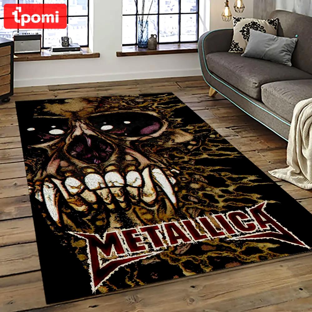 Band metallica music carpet rectangle area rug for living room bedroom decor ma60 Rectangle Rug