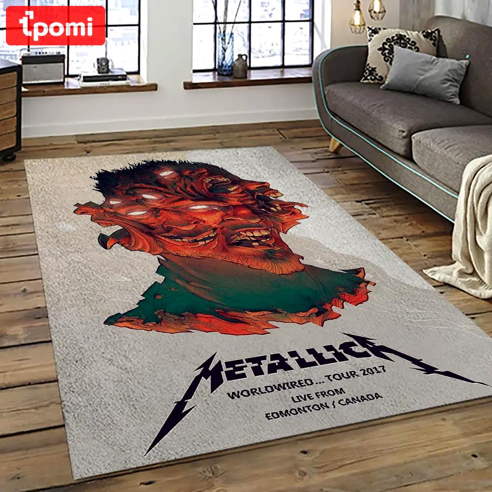 Band metallica music carpet rectangle area rug for living room bedroom decor ma78 Rectangle Rug