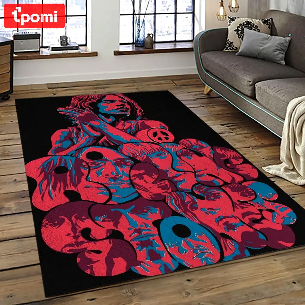 Band the rolling stones music carpet rectangle area rug for living room bedroom decor trs01 Rectangle Rug