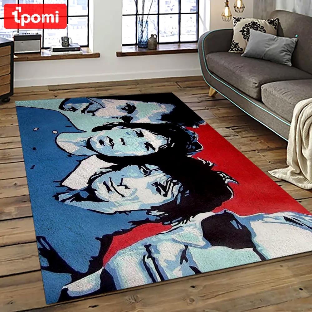 Band the rolling stones music carpet rectangle area rug for living room bedroom decor trs06 Rectangle Rug