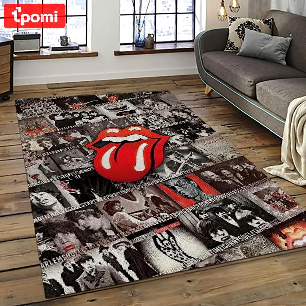 Band the rolling stones music carpet rectangle area rug for living room bedroom decor trs12 Rectangle Rug