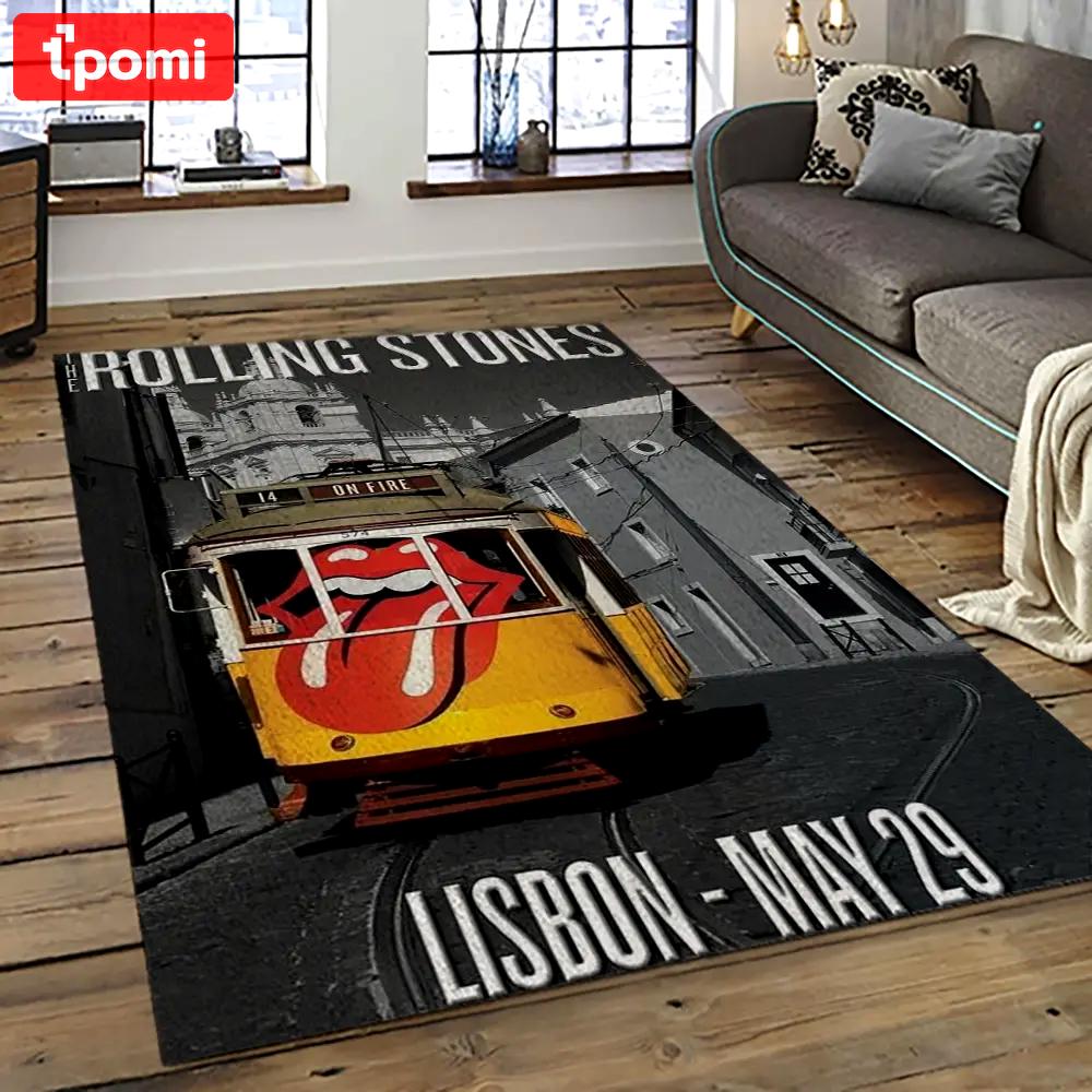 Band the rolling stones music carpet rectangle area rug for living room bedroom decor trs21 Rectangle Rug