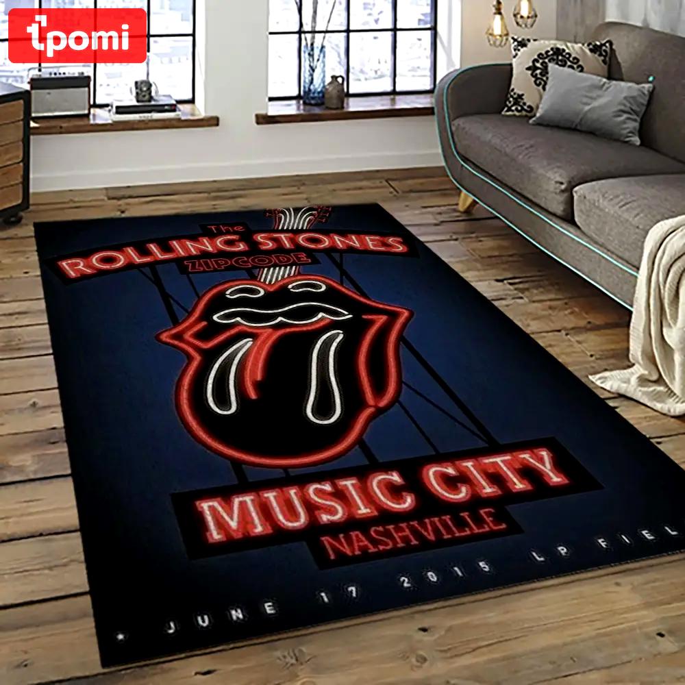 Band the rolling stones music carpet rectangle area rug for living room bedroom decor trs27 Rectangle Rug