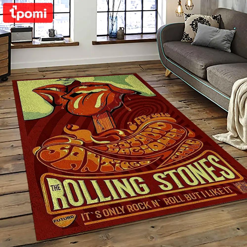 Band the rolling stones music carpet rectangle area rug for living room bedroom decor trs52 Rectangle Rug