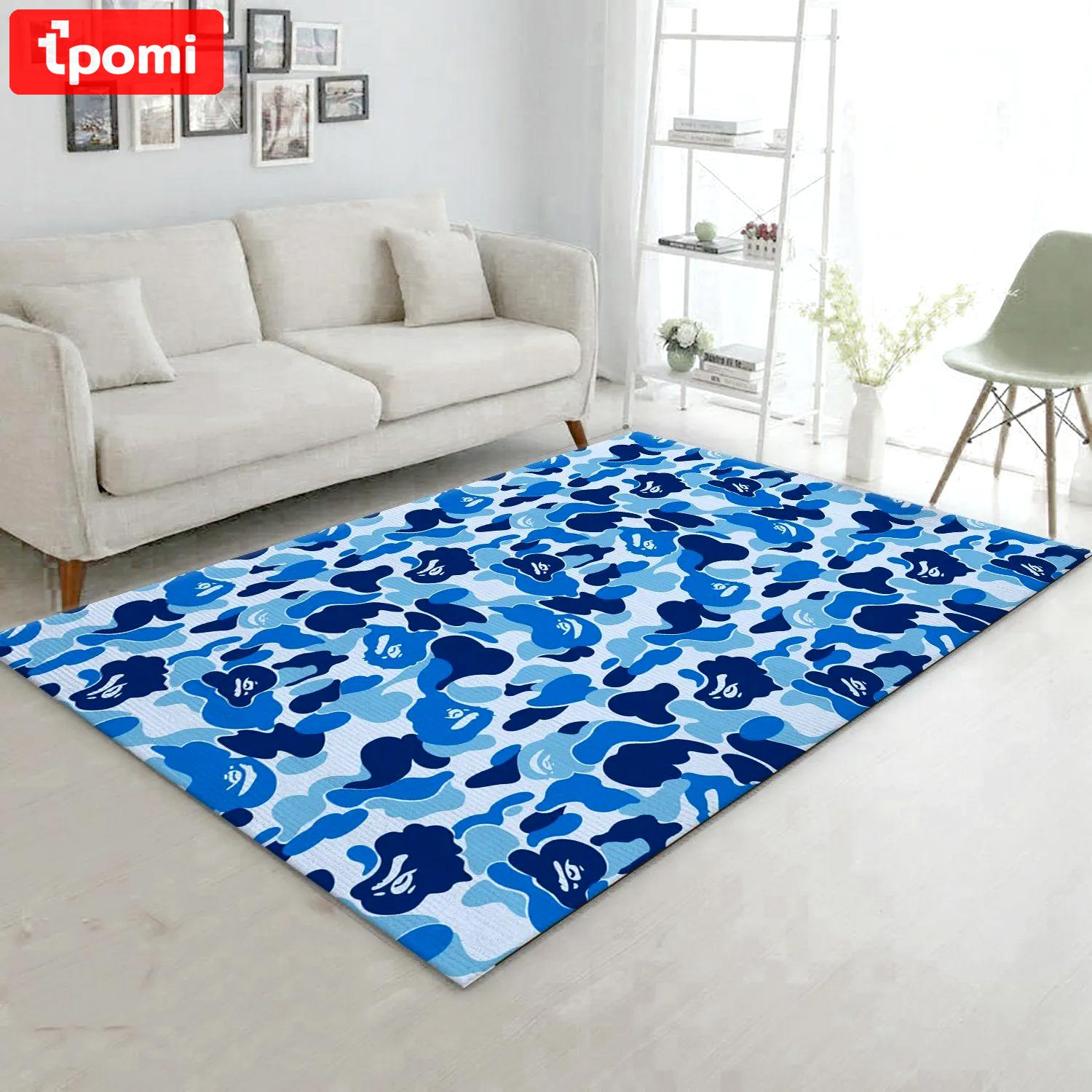 Bape logo type 817. Upgrade Your Living Room with Luxury Home Decor: Area Carpets, Floor Decor, Door Mats, and Hot Gift Items with style a High-End Fashion Brand Rectangle Rug
