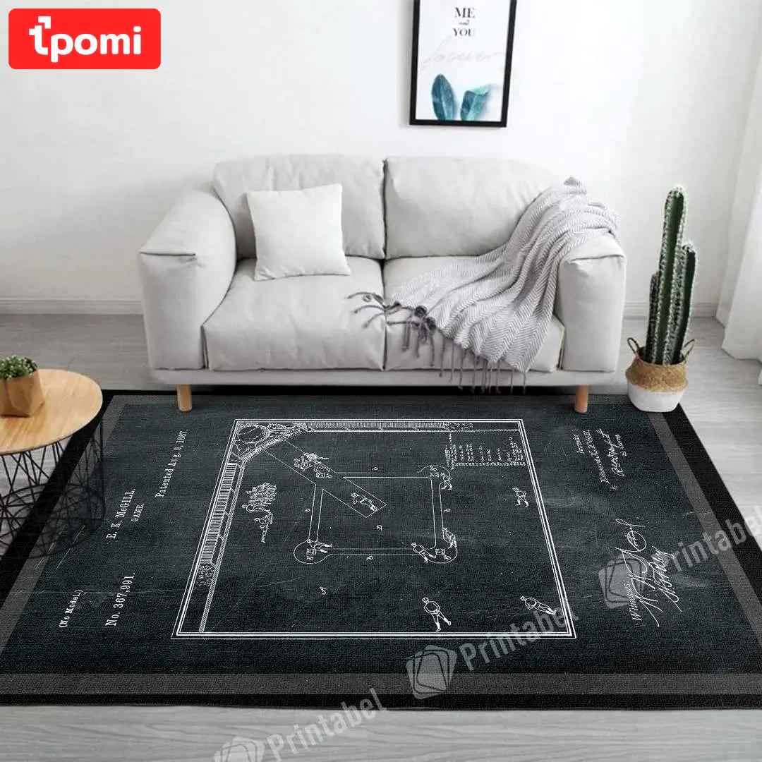 Baseball coach v99h9 rug area rug living room carpet rug regtangle carpet floor decor home decor Rectangle Rug