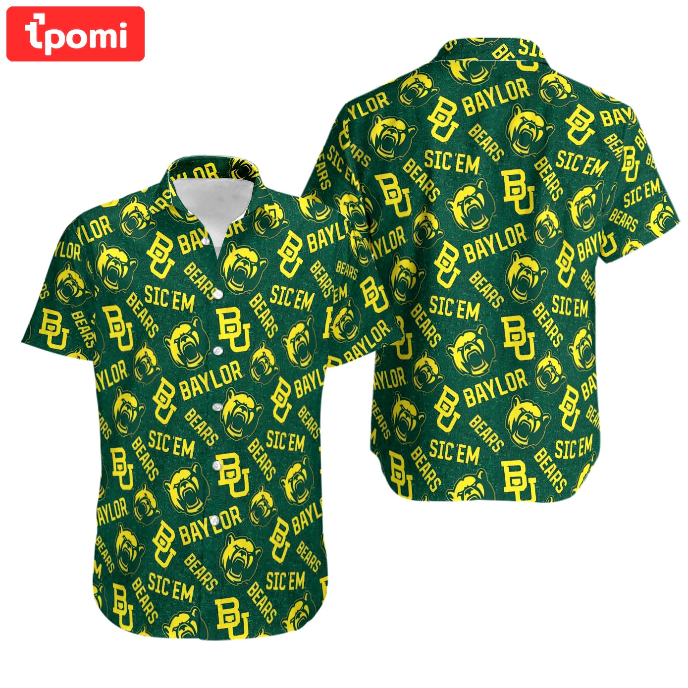 Baylor bears solgan sic’em bears true fan spirit personalized hawaiian shirts Hawaii Shirt Shorts & Flip Flops
