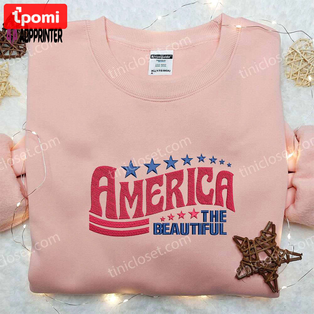 Beautiful america embroidered shirt: best patriotic gift for national day show your pride! Embroidered Shirt
