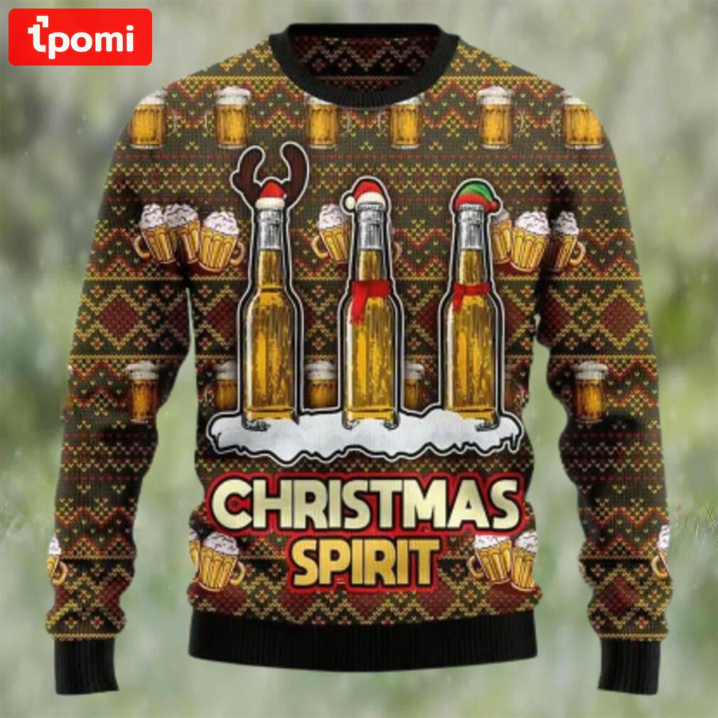 Beers christmas spirit ugly christmas sweater, faux wool sweater, international beer day, gifts for beer lovers, best christmas gifts for 2022 ? prinvity Christmas Ugly Sweater