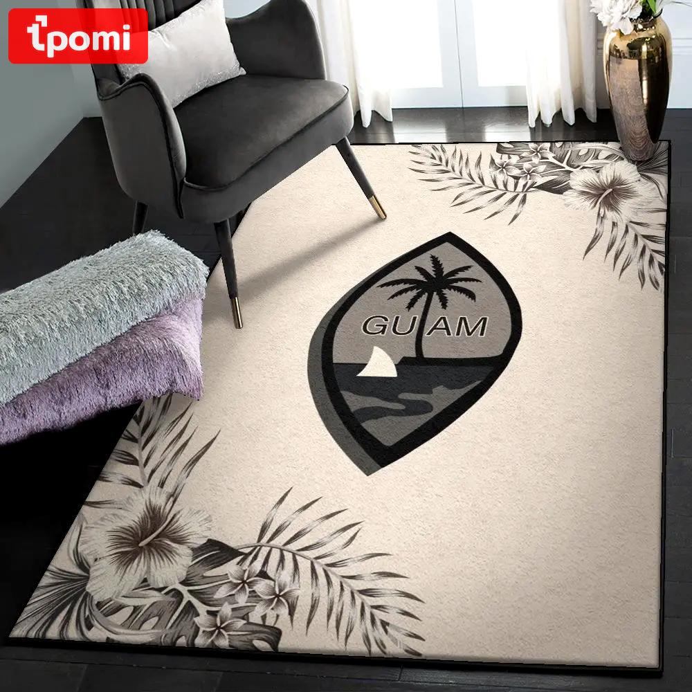 Beige large area rugs, guam the beige hibiscus rug Rectangle Rug