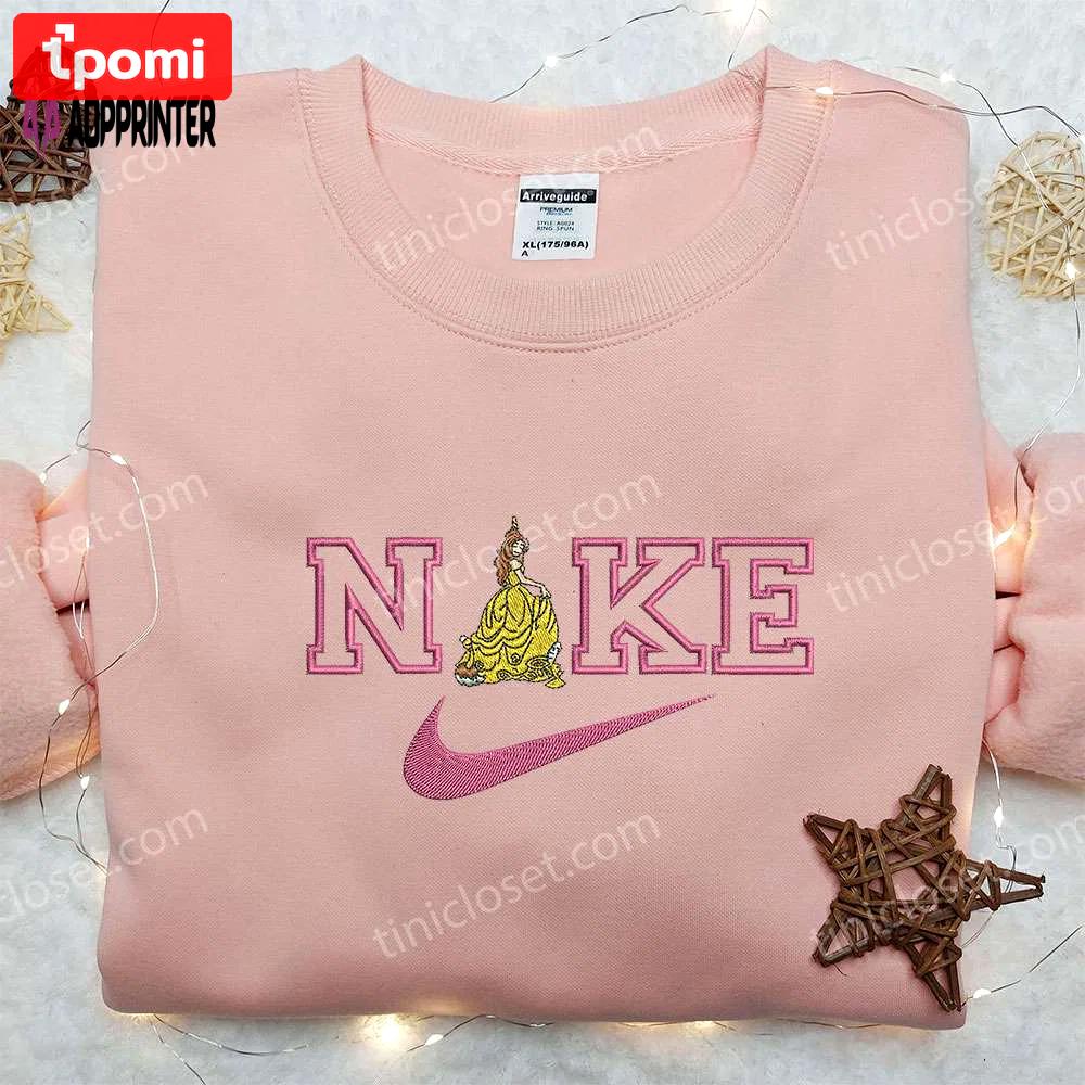 Belle x nike embroidered shirt: beauty and the beast inspired design by nike Embroidered Shirt