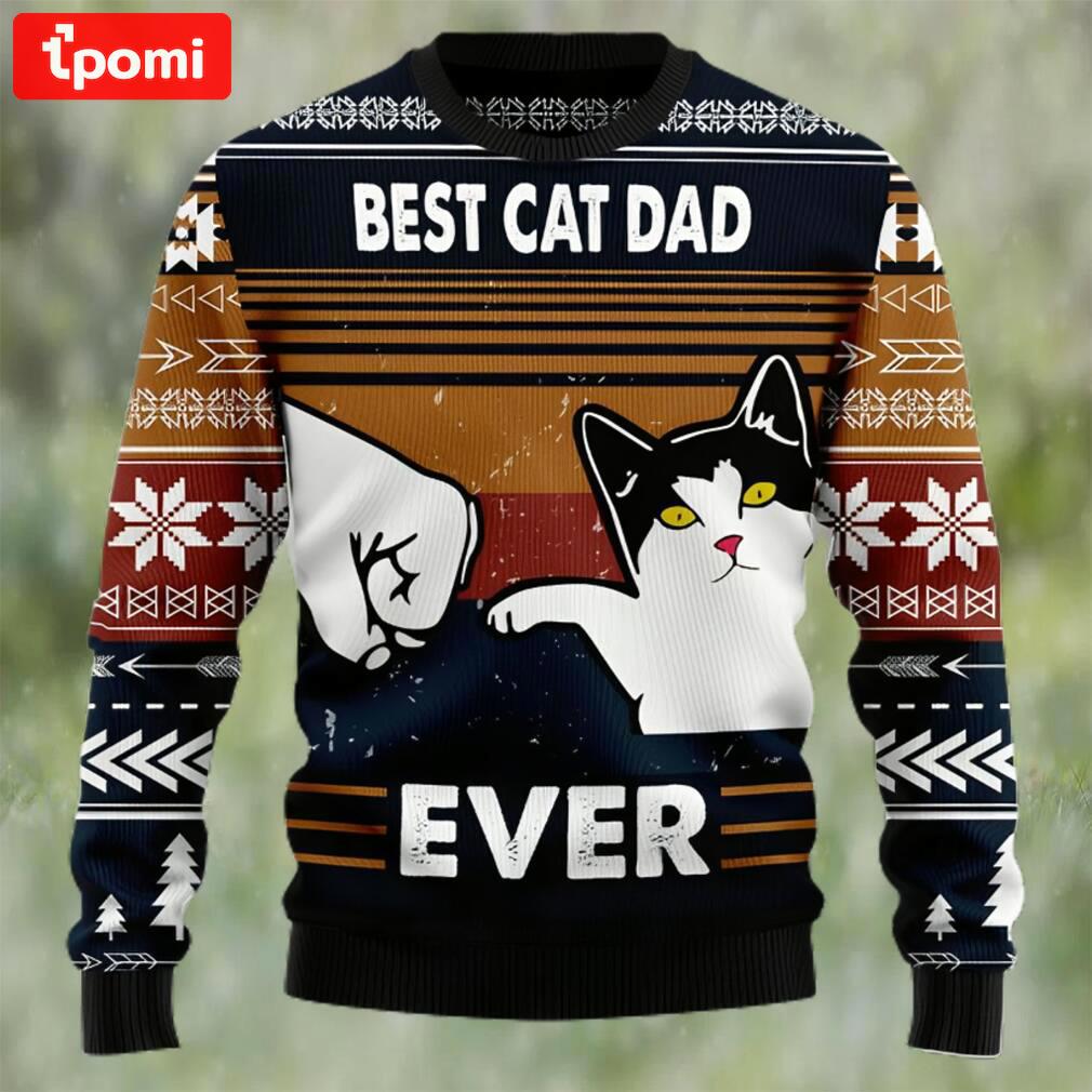 Best cat dad ever ugly christmas sweater Christmas Ugly Sweater
