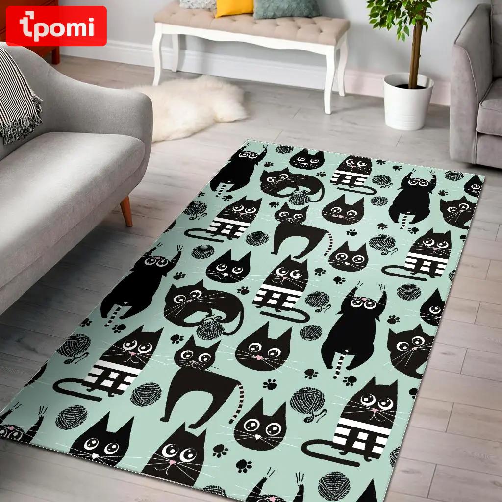 Bichon frise dog print pattern area rug living room rug home decor Rectangle Rug