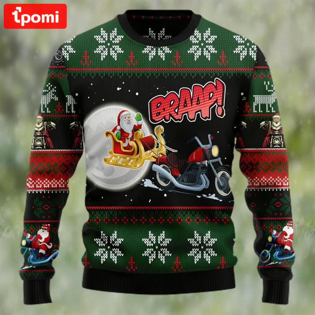 Biker santa xmas ugly christmas sweater Christmas Ugly Sweater