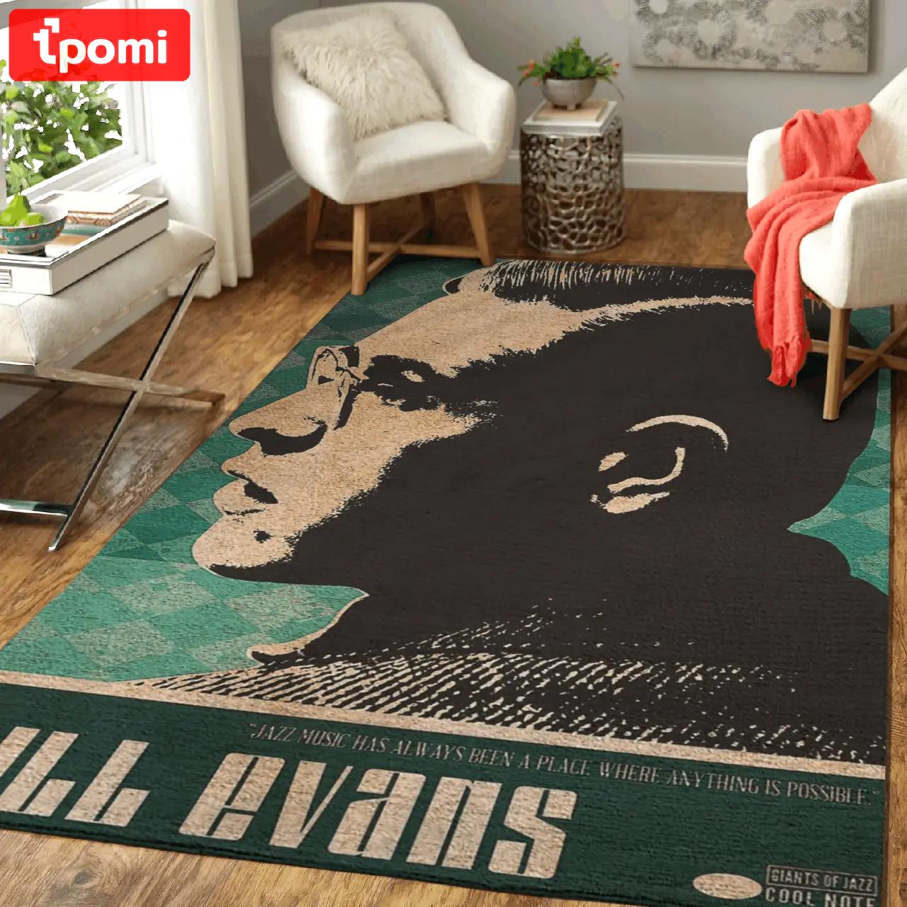 Bill evans jazz music artwork art for fans area rug living room carpet rug regtangle carpet floor decor home decor Rectangle Rug