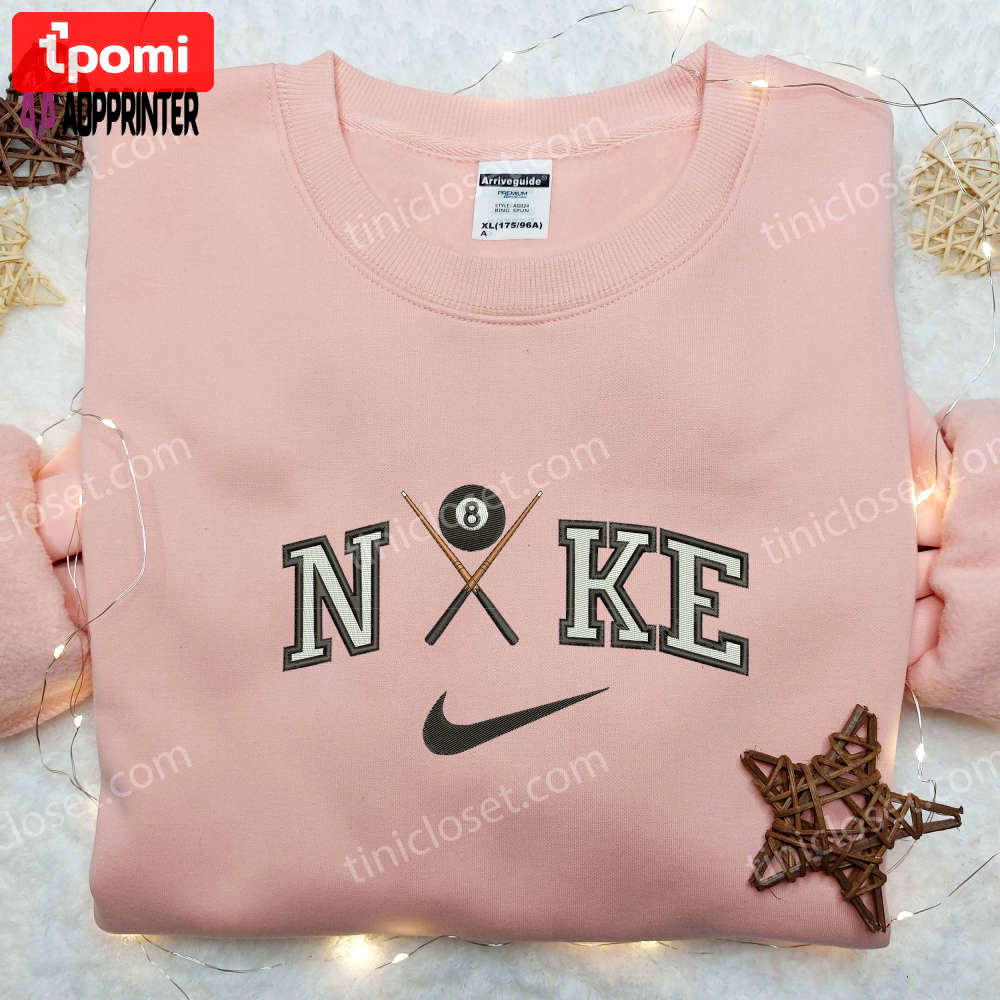 Billiard x swoosh nike embroidered shirt: sporty & stylish nike shirt Embroidered Shirt