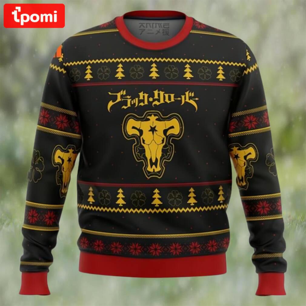 Black clover bulls ugly christmas sweater Christmas Ugly Sweater