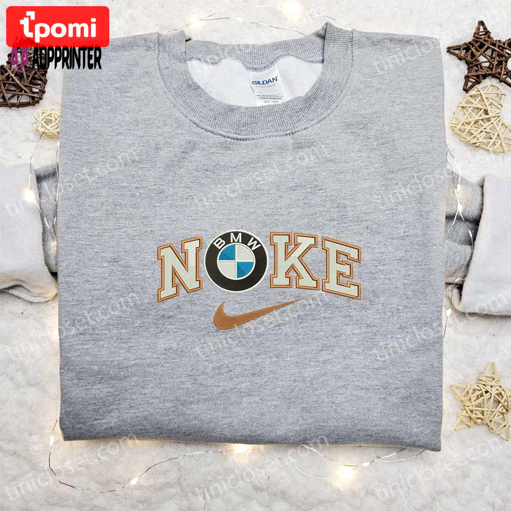 Bmw car x nike embroidered sweatshirt & transportation shirt: nike inspired apparel Embroidered Shirt