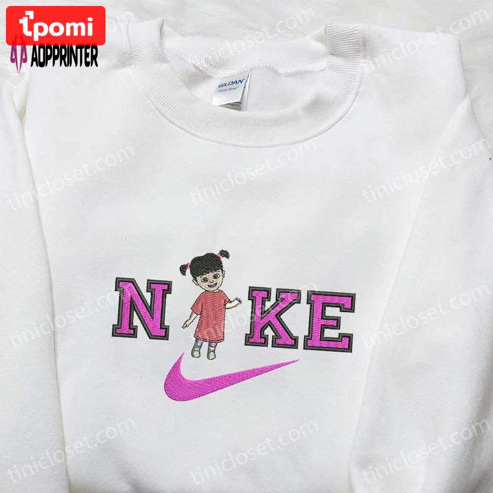 Boo x nike cartoon hoodie & monsters inc shirt: embroidered nike inspired apparel Embroidered Shirt