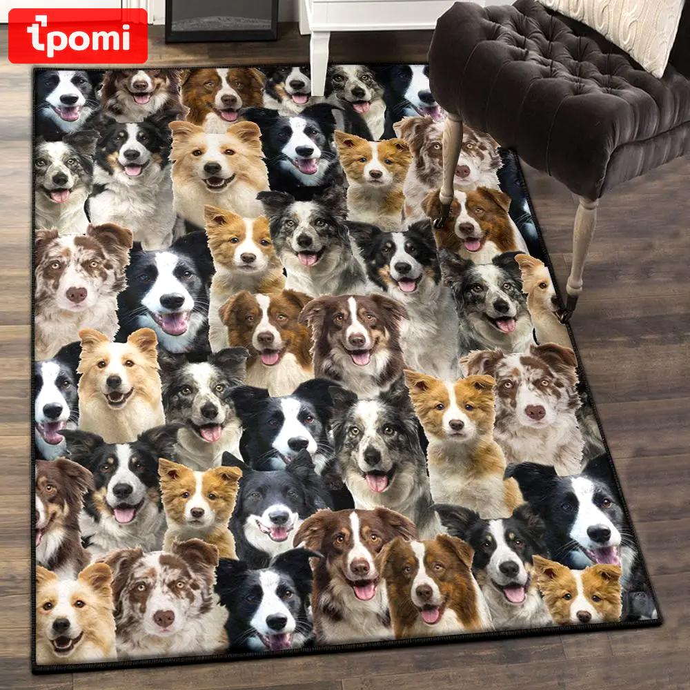 Border collie cute dog large living room rugs, you will have a bunch of border collies gs cl rug Rectangle Rug