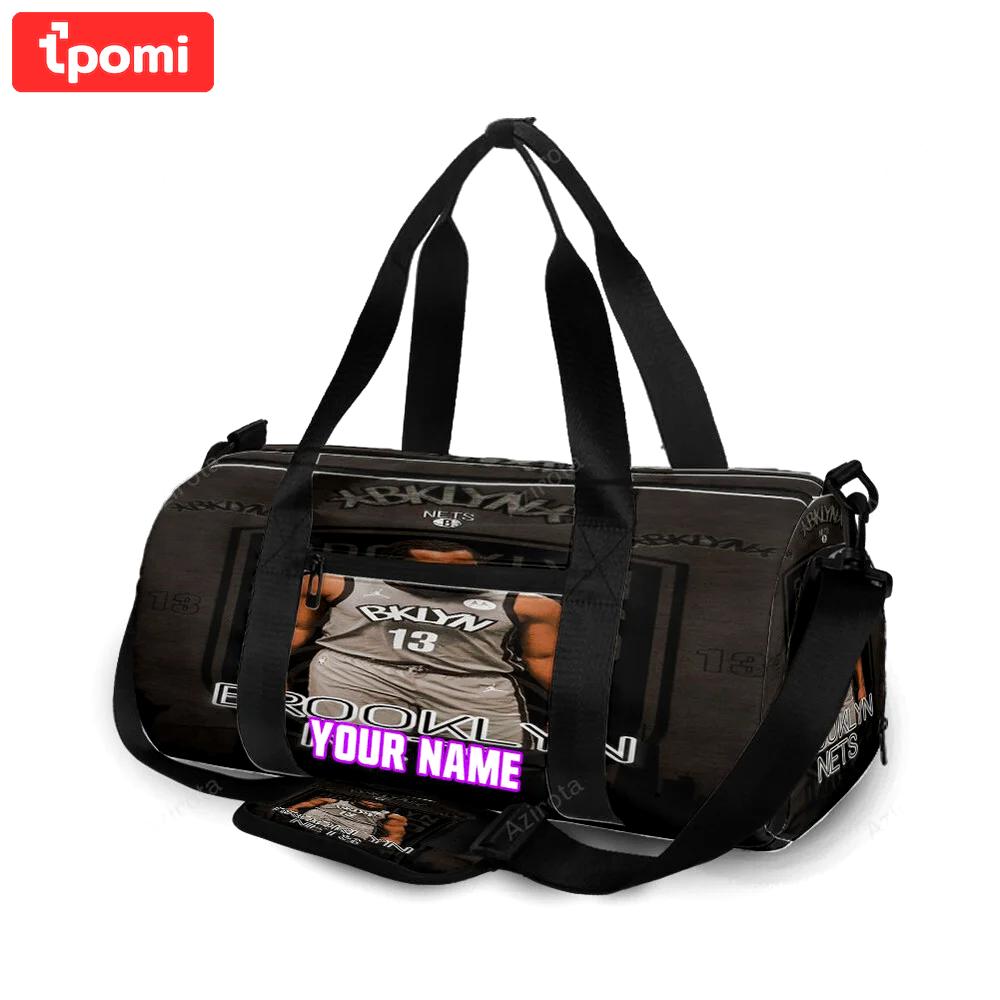 Brooklyn nets james harden1 personalized name travel bag gym bag 1060 Travel Bag