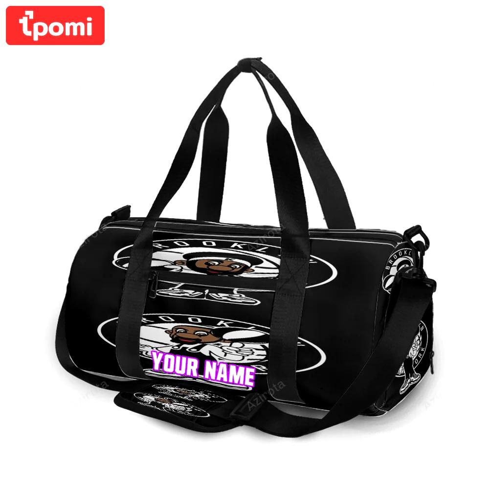 Brooklyn nets kevin durant kyrie irving cartoon personalized name travel bag gym bag 1935 Travel Bag