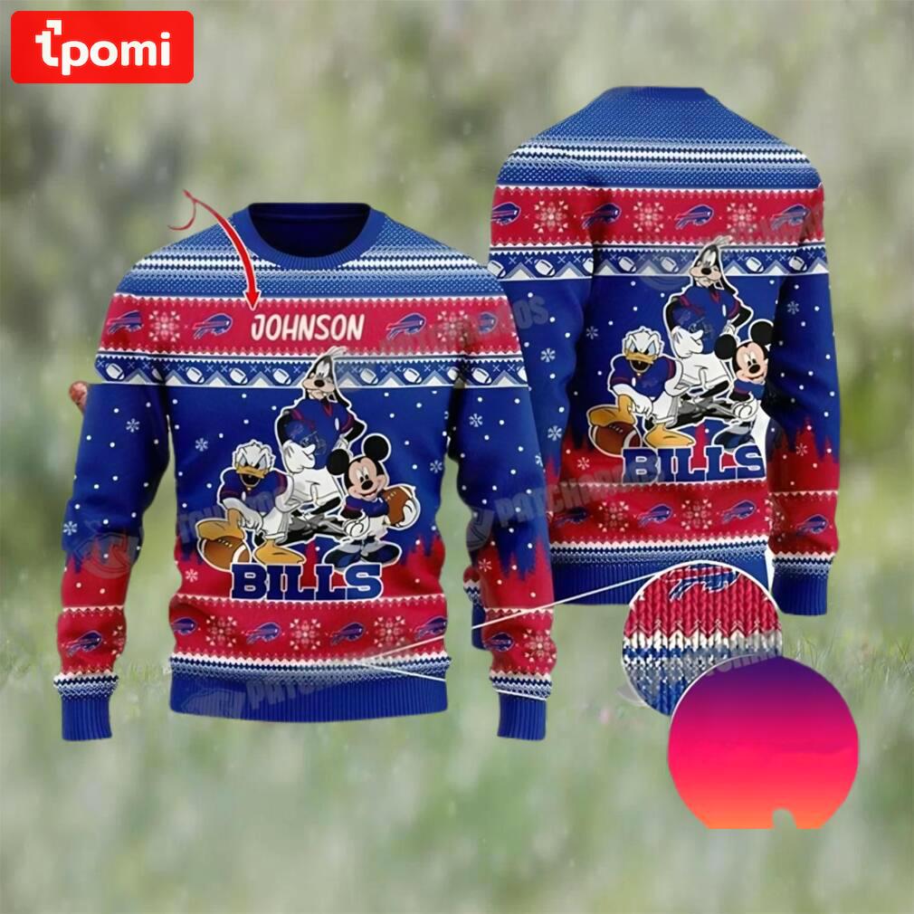 Buffalo bills disney mickey mouse personalized christmas ugly sweater gift for fan Christmas Ugly Sweater