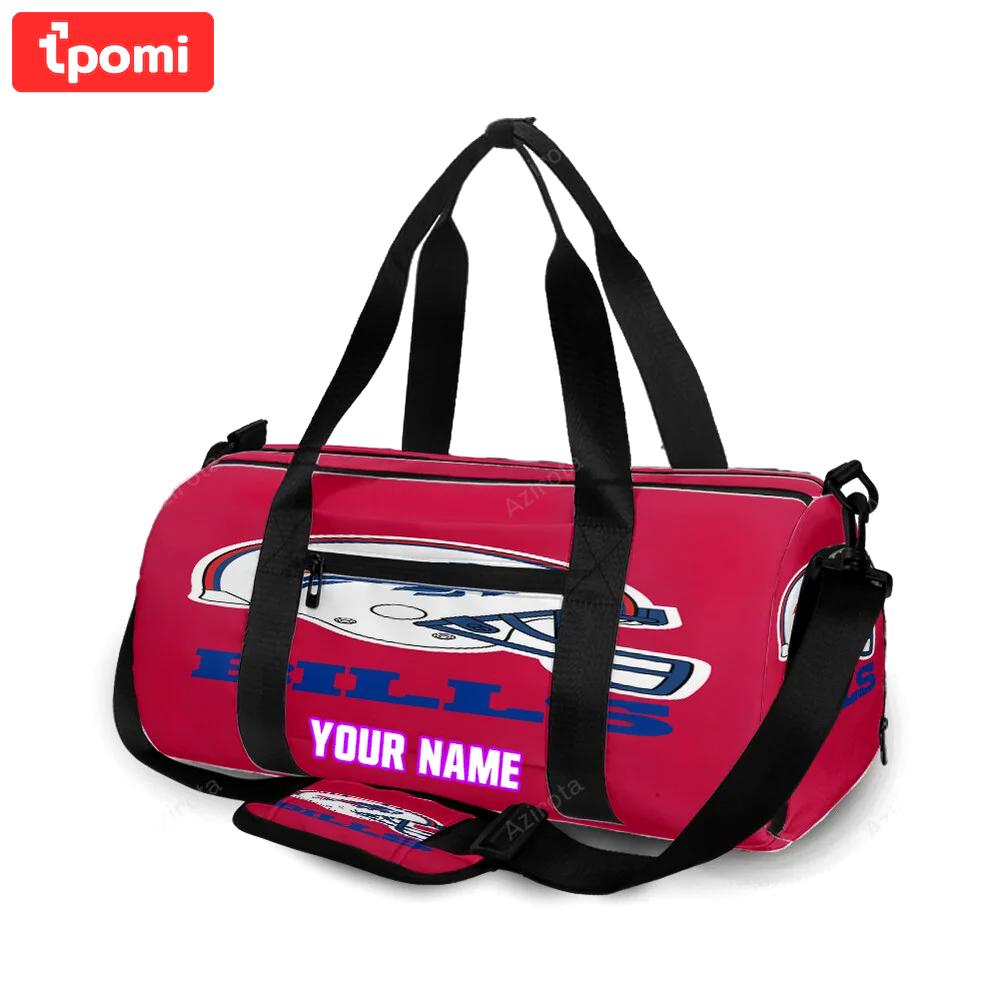 Buffalo bills helmet logo personalized name travel bag gym bag 458 Travel Bag