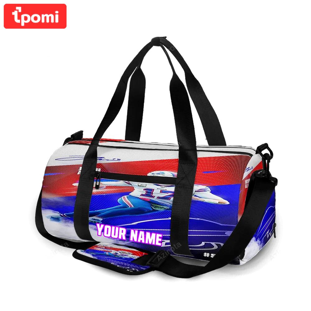 Buffalo bills josh allen v17 personalized name travel bag gym bag 179 Travel Bag