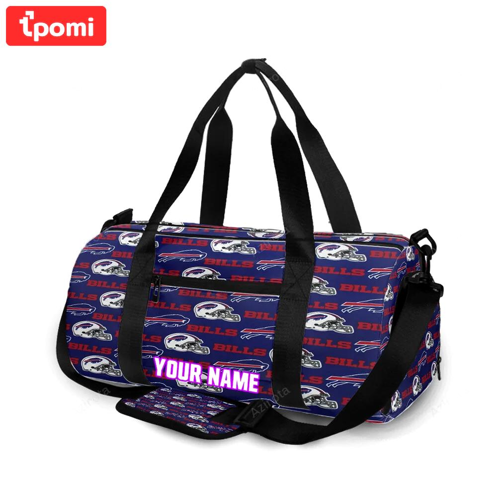 Buffalo bills logo v18 personalized name travel bag gym bag 1410 Travel Bag