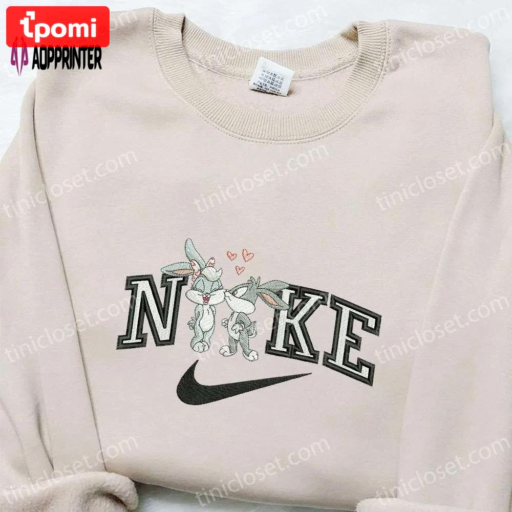 Bugs bunny and lola x nike embroidered shirt disney characters sweatshirt custom hoodie Embroidered Shirt