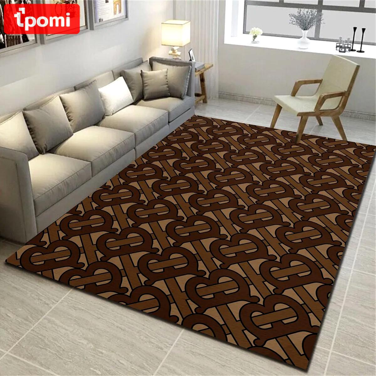 Burberry brown logo type 238. Upgrade Your Living Room with Luxury Home Decor: Area Carpets, Floor Decor, Door Mats, and Hot Gift Items with style a High-End Fashion Brand Rectangle Rug