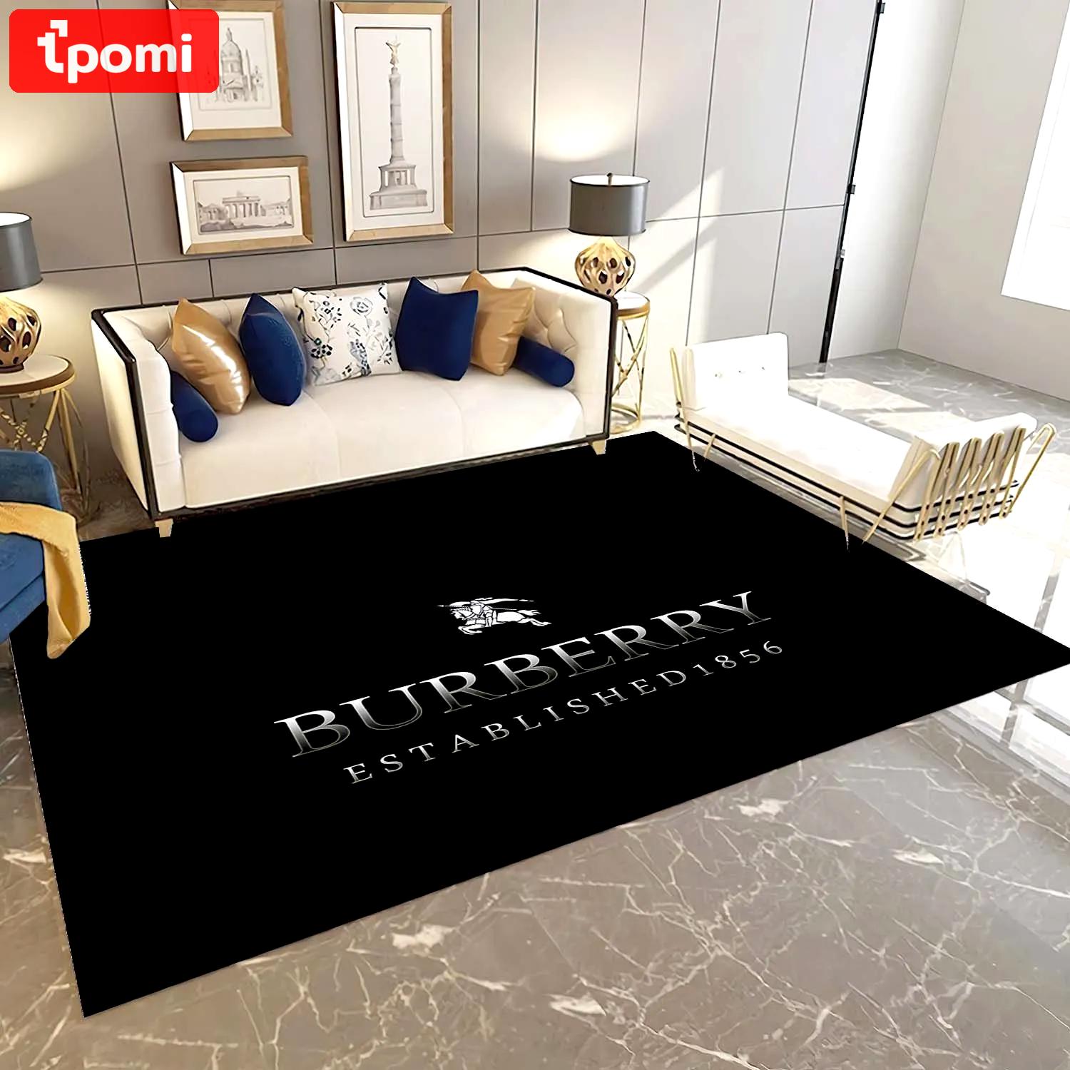 Burberry dark logo type 702. Upgrade Your Living Room with Luxury Home Decor: Area Carpets, Floor Decor, Door Mats, and Hot Gift Items with style a High-End Fashion Brand Rectangle Rug