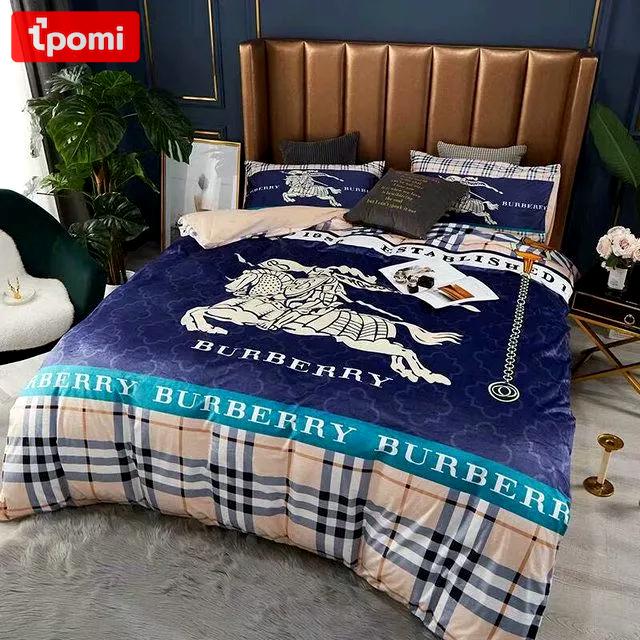 Burberry new bedding sets printed bedding sets quilt sets duvet cover luxury brand bedding decor bedroom sets best luxury bed sets gift thankgivings and christmas Bedding Sets