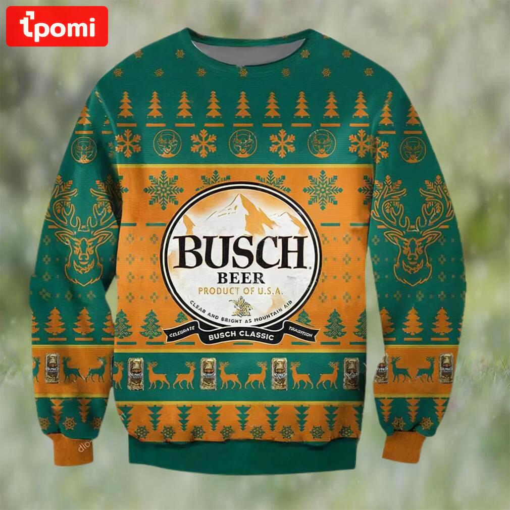 Busch classic beer product of usa ugly christmas sweater, faux wool sweater, gifts for beer lovers, international beer day, best christmas gifts for 2022 ? prinvity Christmas Ugly Sweater