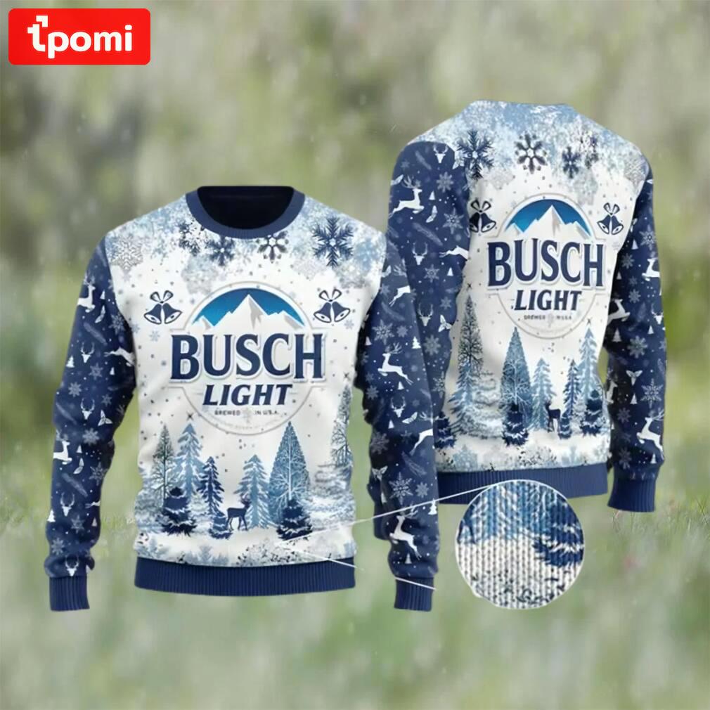 Busch light beer knitted ugly christmas sweater, faux wool sweater, gifts for beer lovers, international beer day, best christmas gifts for 2022 ? prinvity Christmas Ugly Sweater