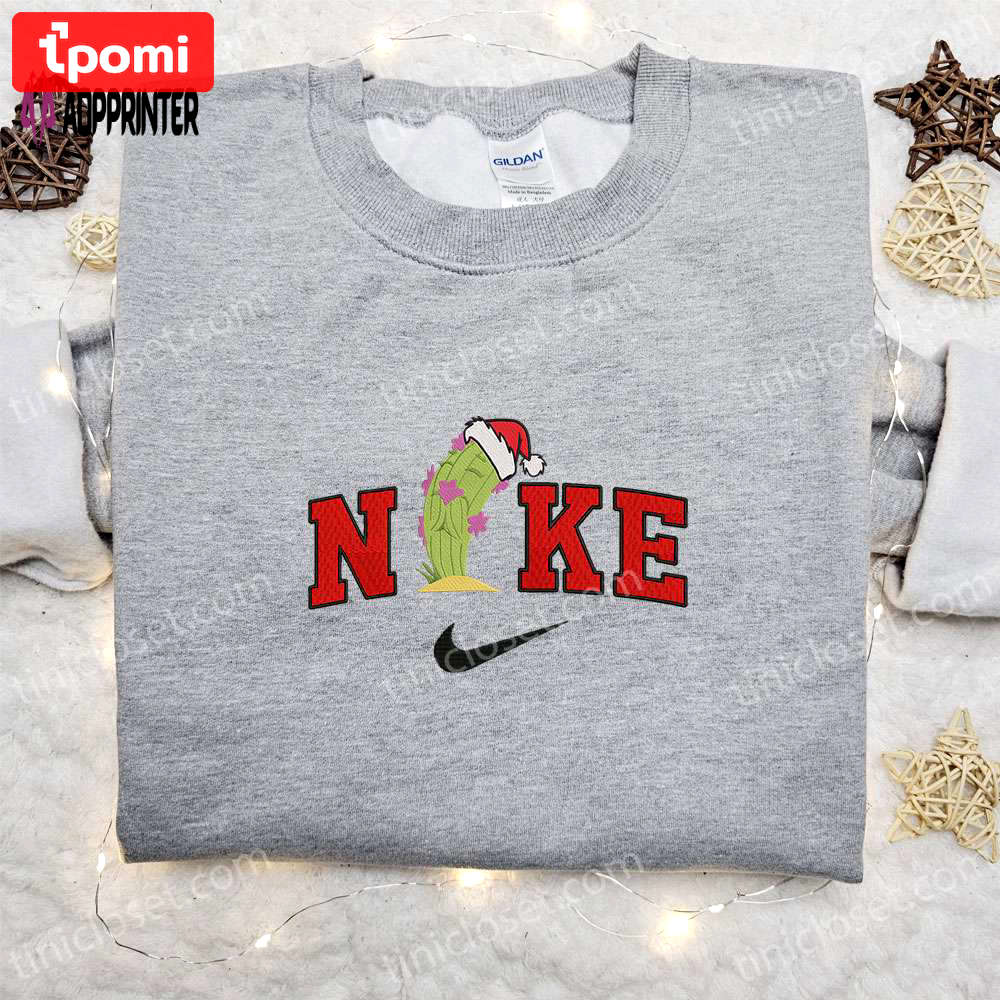Cactus xmas hat x nike christmas embroidered sweatshirt & shirt: best gift ideas Embroidered Shirt