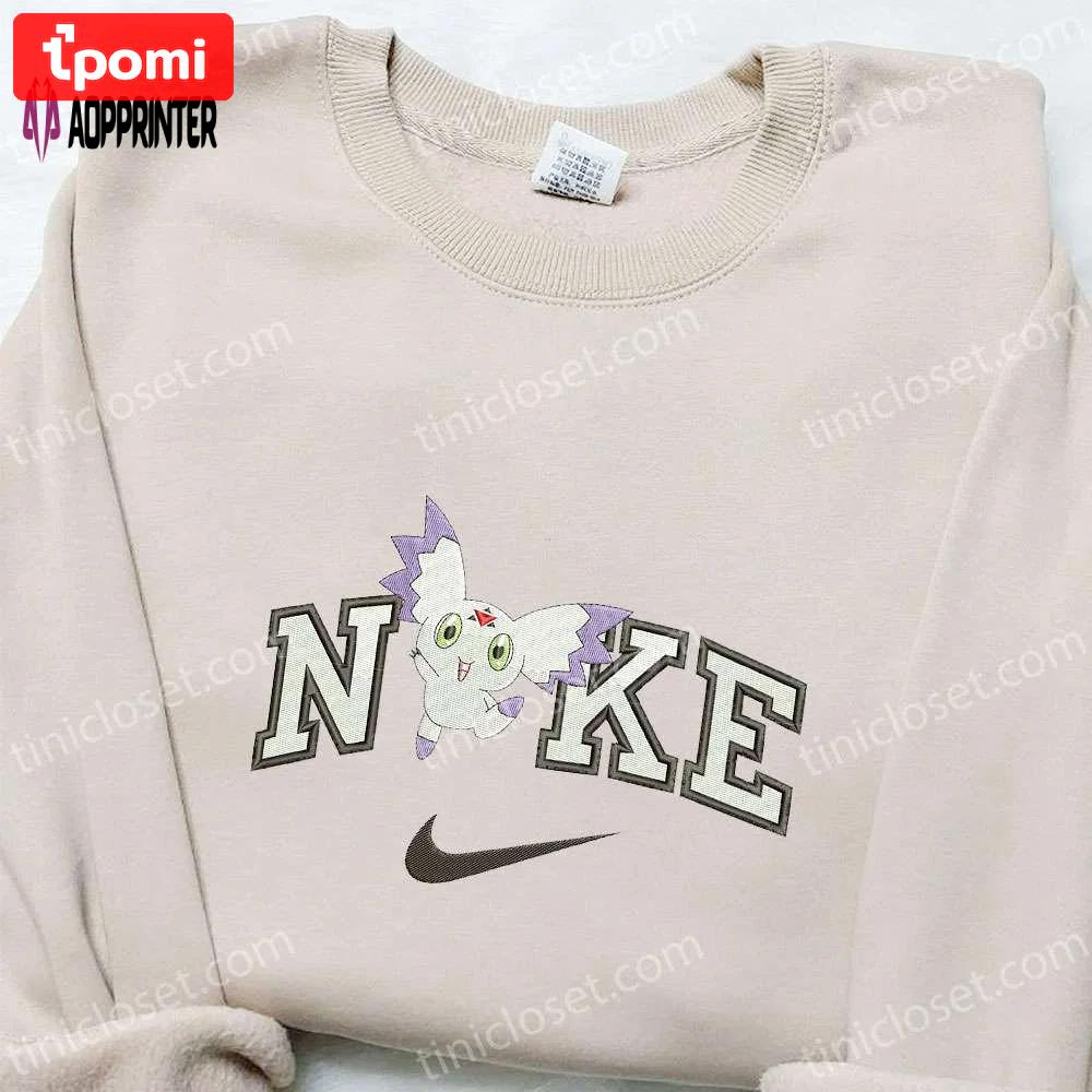 Calumon x nike anime embroidered shirt – digimon inspired unique design Embroidered Shirt