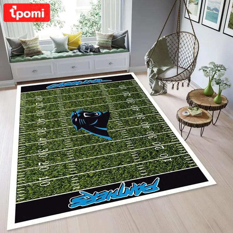 Carolina panthers nfl football field rug carpet floor home rugs living room Rectangle Rug